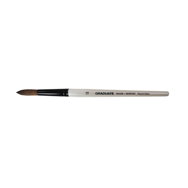 Daler Rowney Graduate Pincel Acuarela - Mezcla de Pelo de Pony y Sintetico - Mango Corto - Redondo Lavis Nº18 · Pack de 3 uds.