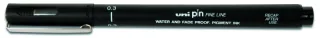 Uni-ball PIN03-200(S) Rotulador Calibrado - Punta Poliacetal 0.3mm - Ancho de Trazo 0.3mm - Tinta Resistente al Agua y Luz - Color Negro · Pack de 12 uds.