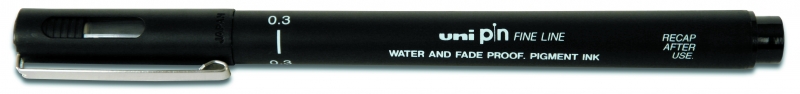 Uni-ball PIN03-200(S) Rotulador Calibrado - Punta Poliacetal 0.3mm - Ancho de Trazo 0.3mm - Tinta Resistente al Agua y Luz - Color Negro · Pack de 12 uds.