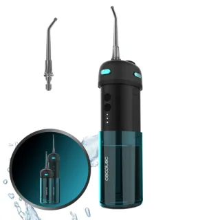 Cecotec ToothCare Jet Splash Irrigador Dental Portatil - Deposito de 150ml - Resistente al Agua IPX7 - 3 Modos - 8 Niveles de Intensidad - 2 Boquillas Intercambiables - Ideal para Viajes - C