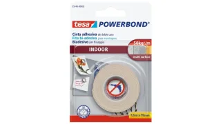Tesa Powerbond Interiores Cinta Adhesiva de Doble Cara para Interiores 19mm x 1.5m - Color Blanco
