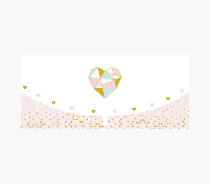 Pictura Tarjeta Money Cards - Formato Horizontal - Tematica Corazones - 21.3x9.6cm - Embolsada Individualmente - Incluye Sobre Blanco - Papel con Certificacion FSC