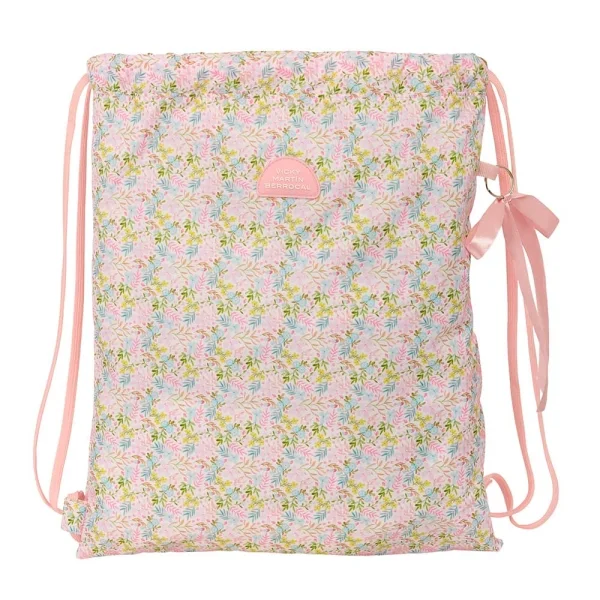 Safta VMB Saco Plano - Bolsillo con Cremallera - Cierre con Cordones - 5L - 350x10x400mm - Color Rosa