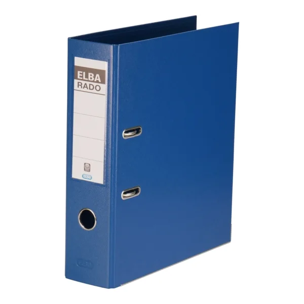 Elba Plast Archivador Tamaño A4 - Ancho 80mm - Con Palanca y Rado - Resistente y Duradero - Fabricado en PVC - Color Azul