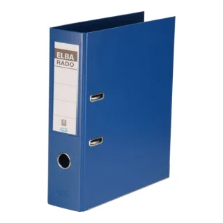 Elba Plast Archivador Tamaño A4 - Ancho 80mm - Con Palanca y Rado - Resistente y Duradero - Fabricado en PVC - Color Azul