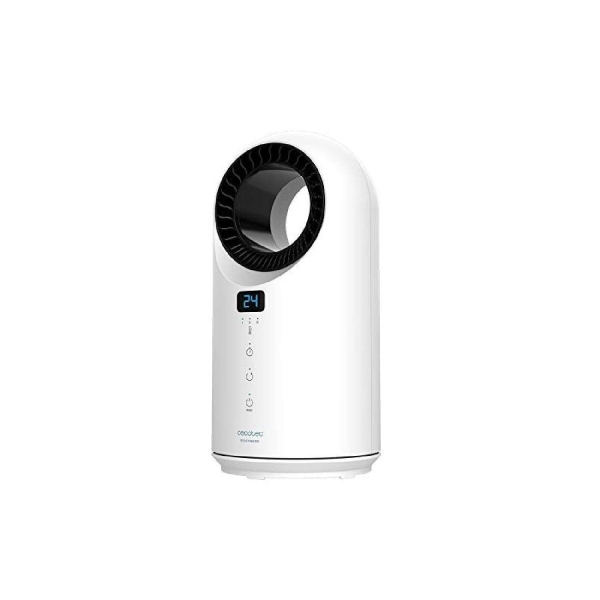 Cecotec ReadyWarm 8200 Bladeless Calefactor sin Aspas - 1500W - LED Tactil - 3 Modos de Calor - Modo Oscilante - Temporizador - Seguridad con Triple Proteccion - 18x17.5x36.5cm - Color Blanc