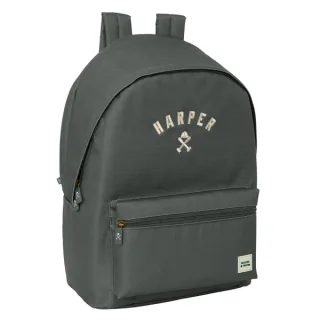 Safta Harper and Neyer Grey Mochila para Portatil hasta 15.6" - Conector USB - Base Acolchada - Tirador Doble - Hombreras Ergonomicas - Asa Superior - 24.55L - 310x180x440mm - Color Gris Osc