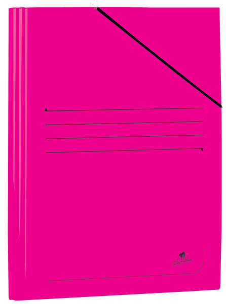 Mariola Carpeta de Carton Plastificado Folio 500gr/m2 - Medidas 34x25cm - Cierre con Goma Elastica - Color Fucsia · Pack de 20 uds.