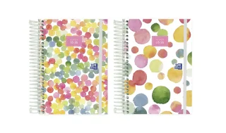Oxford Joy Agenda Escolar 25/26 Espiral Dia Pagina - Tamaño 8º - Tapa Extradura - Esquinas Microperforadas - Espacio para Notas - Cierre con Goma - Diseños Surtidos · Pack de 8 uds.