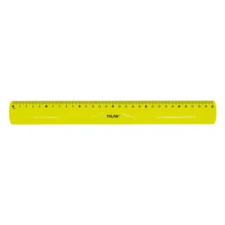 Milan Regla Flexible y Resistente - Longitud 30cm - Color Amarillo Translucido
