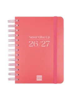 Finocam Cosmo Flex Agenda Escolar 26/27 en Catalan - 1 Dia por Pagina - Formato 8º - 120x169mm - Tapas de Polipropileno - Papel de 80g/m2 - Espiral - Esquinas Microperforadas - Color Rojo