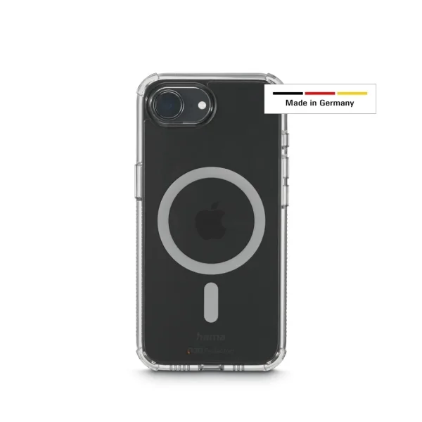 Hama Extreme Protect Funda para iPhone 16E - Magnetico - Antideslizante - Policarbonato - Proteccion D3O - Bordes Elevados - Color Transparente