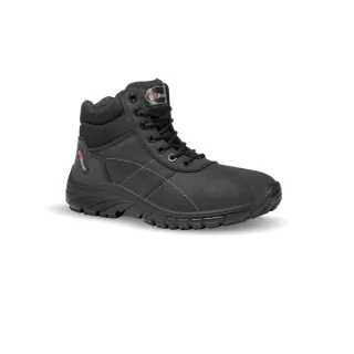 Upower Sting Grip Calzado de Seguridad Botines - Talla 35 - Empeine Nubuck Hidrofugo, Antiestatico, Resistente a Hidrocarburos, Suela Antideslizante, Proteccion 02 FO SR - Color Negro