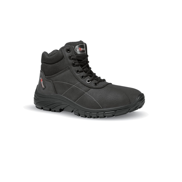 Upower Sting Grip Calzado de Seguridad Botines - Talla 35 - Empeine Nubuck Hidrofugo, Antiestatico, Resistente a Hidrocarburos, Suela Antideslizante, Proteccion 02 FO SR - Color Negro