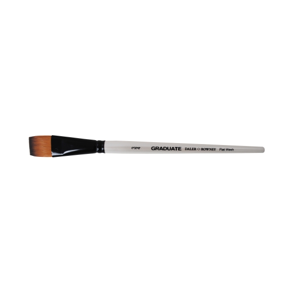 Daler Rowney Graduate Pincel Multitecnica - Pelo Sintetico - Mango Corto - Plano Lavis, 3/4" · Pack de 3 uds.