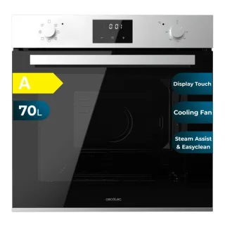 Cecotec Bolero Hexa M226001 Line A Horno Multifuncion Integrable - Potencia 2800W - Capacidad 70L - Control Tactil - Puerta Triple de Cristal - 7 Funciones - Color Negro y Plateado