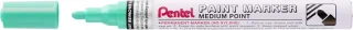 Pentel Paint Marker Marcador de Pintura - Punta Media 4.5mm - Permanente en todas las Superficies - Resistente a Luz y Agua - Cuerpo de Aluminio - Color Verde Perla · Pack de 12 uds.
