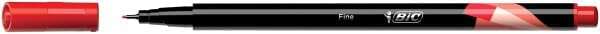 Bic Intensity Fine Rotulador de Punta Fina de 0.8mm - Trazo de 0.4mm - Tinta con Base de Agua - Color Rojo · Pack de 12 uds.