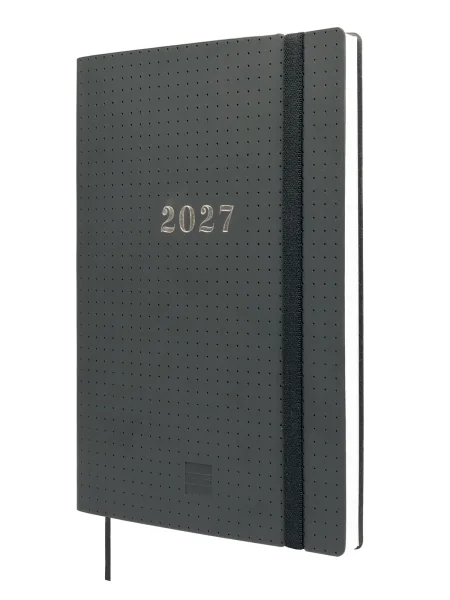 Finocam Dotted Agenda de Tapa Flexible Internacional - 16 Meses - Semana Vista Horizontal - Formato Y10 - 140x204mm - Papel de 80g/m2 - Esquinas Microperforadas - Cierre con Goma - Color Negro
