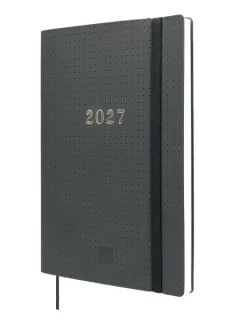 Finocam Dotted Agenda de Tapa Flexible Internacional - 16 Meses - Semana Vista Horizontal - Formato Y10 - 140x204mm - Papel de 80g/m2 - Esquinas Microperforadas - Cierre con Goma - Color Neg