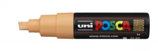 Posca PC-8K Marcador de Pintura - Punta Biselada Acrilica 8mm - Tinta Base al Agua - No Permanente - Resistente a la Luz - Ideal para Carteleria y Decoracion - Color Naranja Claro · Pack de