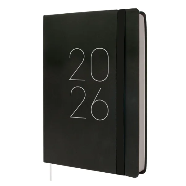 Finocam Flexi Lisa Agenda en Catalan - Anual 2026 - Tapa Blanda - Formato FA5 - 151x23x214mm - 1 Dia por Pagina - Color Negro