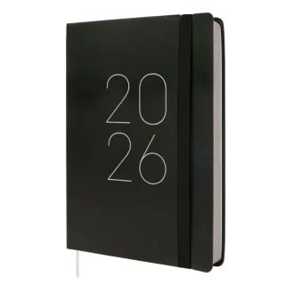 Finocam Flexi Lisa Agenda en Catalan - Anual 2026 - Tapa Blanda - Formato FA5 - 151x23x214mm - 1 Dia por Pagina - Color Negro