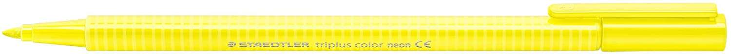 Staedtler Triplus Color 323 Rotulador de Punta Fina - Trazo 1mm Aprox - Tinta Base de Agua - Color Amarillo Neon · Pack de 10 uds.