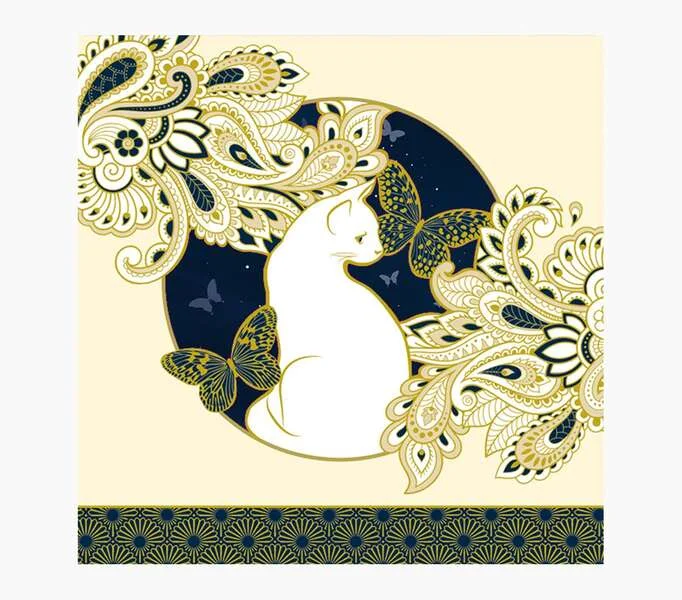 Pictura Tarjeta Arabesque - 16x16cm - Tematica Gatos - Tarjeta Triptica - Incluye Sobre Blanco - Papel con Certificacion FSC
