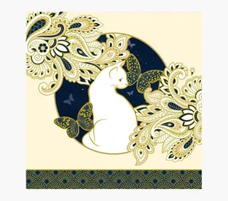 Pictura Tarjeta Arabesque - 16x16cm - Tematica Gatos - Tarjeta Triptica - Incluye Sobre Blanco - Papel con Certificacion FSC