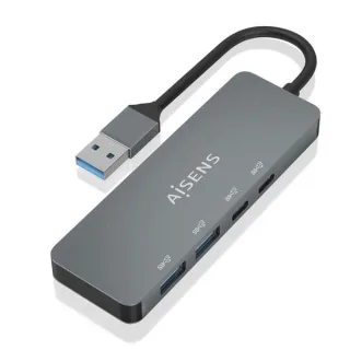 Aisens Hub USB 3.2 GEN2 10G USB-A - USB-A/M-2xUSB-C/H-2xUSB-A/H - 15cm - Color Gris