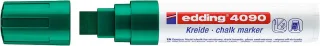 Edding 4090 Rotulador de Tiza Liquida - Punta Biselada - Trazo entre 4 y 15mm - Olor Neutro - Color Verde · Pack de 5 uds.
