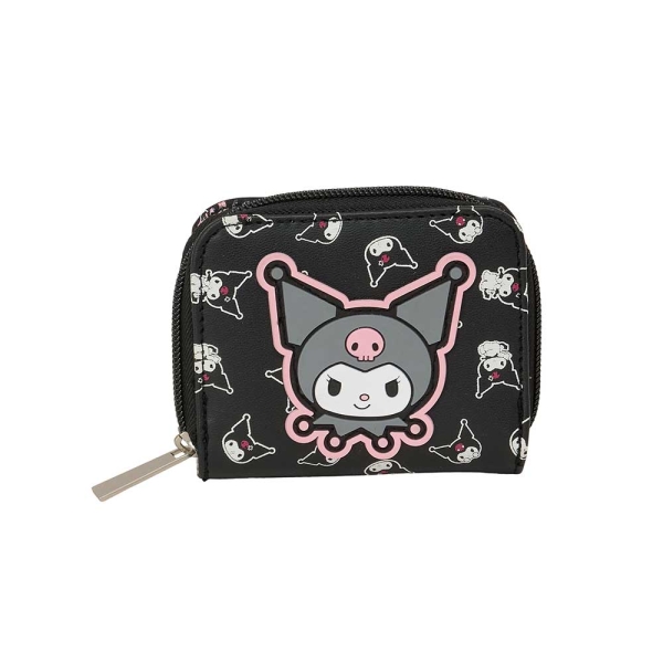 Safta Kuromi Monedero con Billetera - Cierre con Iman - Compartimento de Monedas - 0.10L - 110x20x95mm - Color Negro