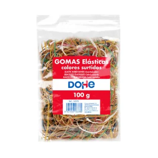 Dohe Gomas de Latex - 100gr - Gran Resistencia y Elasticidad - Surtido de Colores, Tamaños y Grosores