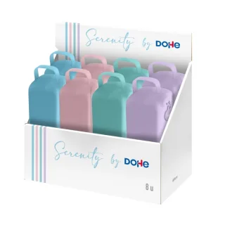 Dohe Serenity Expositor con 8 Portatodo - Cremallera - Tirador de Goma - Silicona de Tacto Suave - Asa Lateral - Colores Surtidos