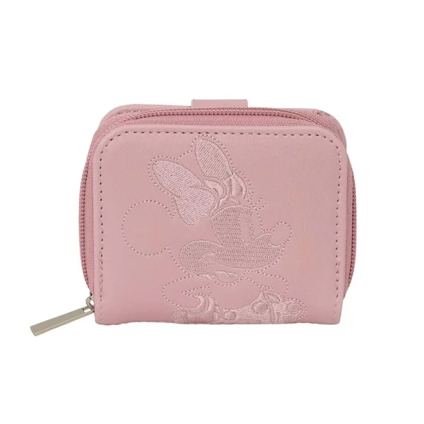 Safta Minnie Mouse Monedero con Billetera - Cierre Magnetico - Compartimento con Cremallera - 0.10L - 110x20x95mm - Color Rosa Pastel