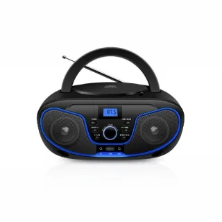 Daewoo Radio CD - USB - Jack 3.5mm - Bluetooth - Sintonizacion Automatica - Asa de Transporte - Pantalla LCD - Color Negro y Azul