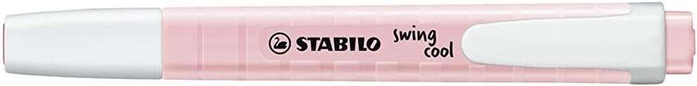 Stabilo Swing Cool Pastel Marcador Fluorescente - Cuerpo Plano - Punta Biselada - Trazo entre 1 y 4mm - Tinta con Base de Agua - Color Rubor Rosa · Pack de 10 uds.