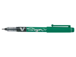 Pilot Rotulador de Punta Fina V-Sign Pen - Punta Fina de 2mm - Trazo de 0.6mm - Color Verde · Pack de 12 uds.