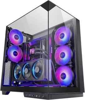 Mars Gaming MC-3GF Caja Torre ATX - 2 Ventiladores ARGB Traseros Preinstalados - Triple Cristal Templado - Montaje Vertical para Tarjetas Graficas - Soporte para Refrigeracion Liquida hasta