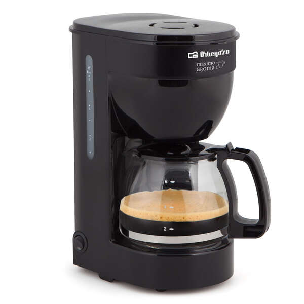 Orbegozo CG 4014 Cafetera de Goteo Negra - Disfruta de 6 Tazas de Cafe Caliente con Rapidez y Comodidad - Filtro Permanente - Jarra de Cristal - Proteccion Anti Goteo y Desconexion Automatic