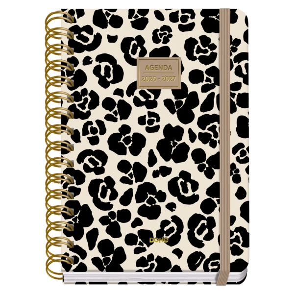 Dohe Premium Wild Agenda Escolar 26/27 - Formato A5 - Dia Pagina - Papel Offset Ahuesado 80g - Cubierta de Carton Plastificado - Espiral Metalica Doble - Goma - 15x21x4cm - Multicolor