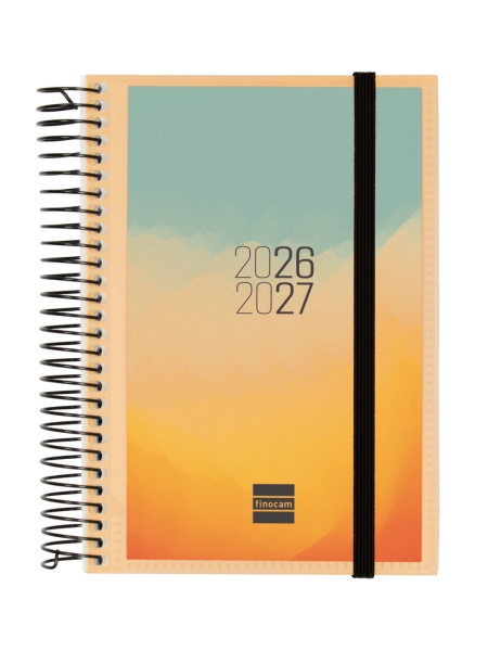 Finocam Espir Agenda Escolar 26/27 - 1 Dia por Pagina - Formato E8 - 120x171mm - Tapas de Polipropileno - Papel de 70g/m2 - Espiral Metalica - Esquinas Microperforadas - Multicolor