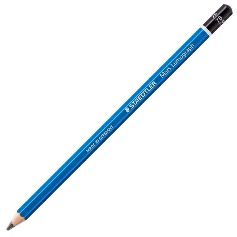 Staedtler Mars Lumograph 100 Lapiz de Grafito Hexagonal - Mina 7B Ultrarresistente de 3.6mm - Madera de Bosques Sostenibles - Caja de 12 ud · Pack de 12 uds.