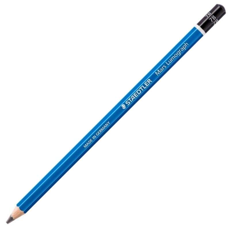 Staedtler Mars Lumograph 100 Lapiz de Grafito Hexagonal - Mina 7B Ultrarresistente de 3.6mm - Madera de Bosques Sostenibles - Caja de 12 ud · Pack de 12 uds.