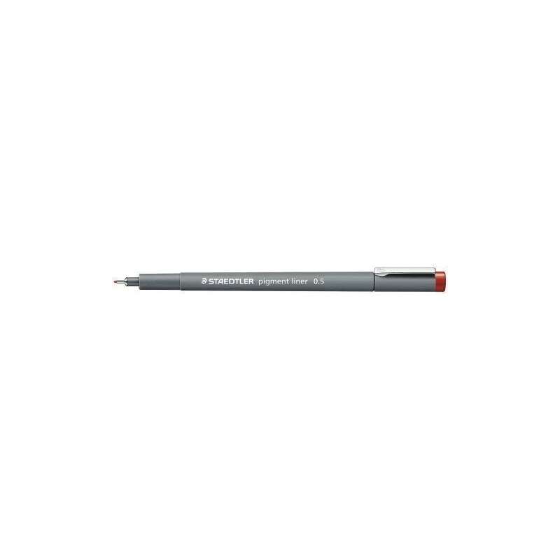 Staedtler Pigment Liner 308 Rotulador Calibrado - Trazo 0.5mm - Secado Rapido - Color Rojo · Pack de 10 uds.