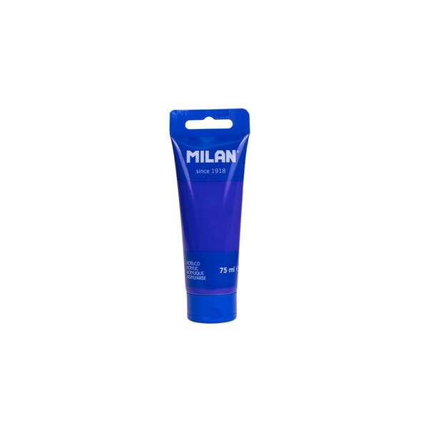 Milan Tubo de Pintura Acrilica 75ml - Pigmentos de Alta Calidad - Mezclable - Color Azul Marino · Pack de 6 uds.