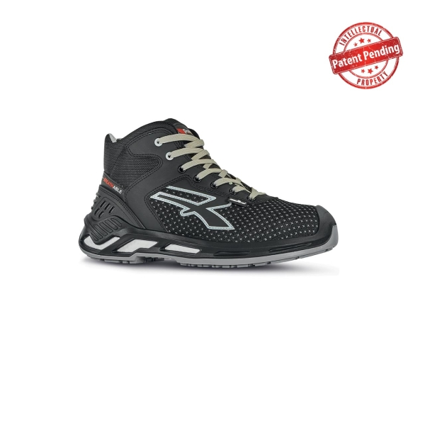 Upower Jacob S ESD Calzado de Seguridad Altos - Talla 35 - Ligeros y Comodos, Resistencia a la Abrasion, Impermeables, Transpirables, Escudo Anti-Impactos, Puntera de Aluminio, Antideslizantes, Proteccion S3S CI FO SR - Color Negro