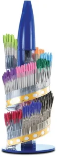 Bic Cristal Family Expositor de 770 Boligrafos de Bola + 150 Bic Cristal Azul de Regalo - Punta Redonda de 1.6mm - Trazo 0.42mm - Tinta con Base de Aceite - Colores Surtidos