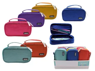 Ingraf Mediterraneo Portatodo Organizador - Multiples Compartimentos - Diseño Elegante - Material Resistente - Cierre Seguro - Colores Surtidos · Pack de 12 uds.